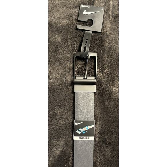 New Nike Golf Synthetic Leather Reversible Belt Black/Grey S5047055 Men's 40 - Picture 3 of 3